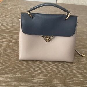 Salvatore Ferragamo small leather, blue, and gray purse